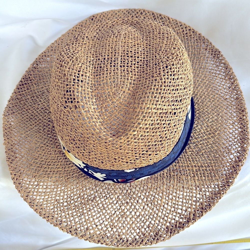 Gently Used Unisex Original Genuine Hawaiian Headwear Straw Hibiscus Print Hat - Picture 5 of 10